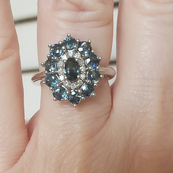 JTV Sapphire Cocktail Cluster Ring - Picture 2 of 10